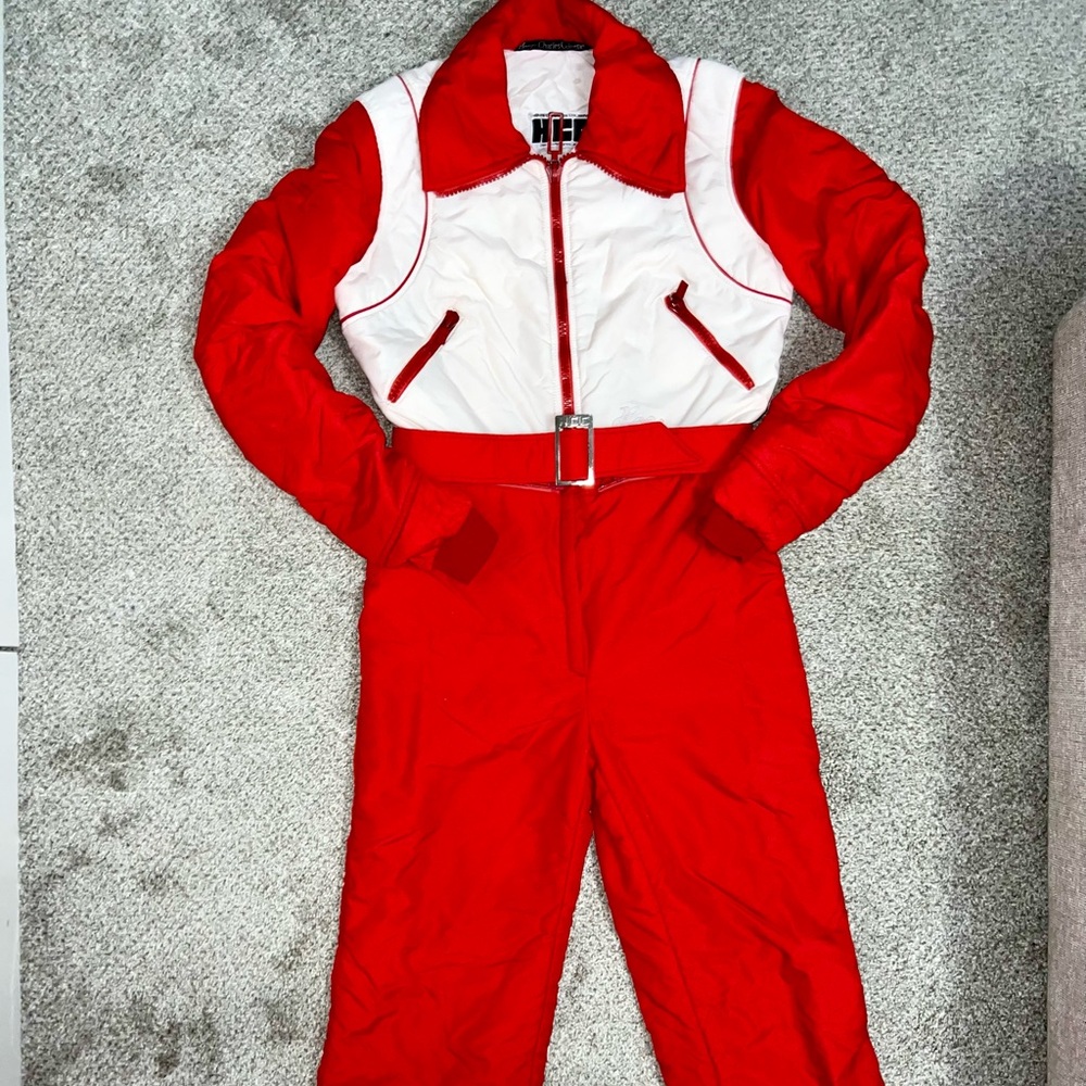 Retro Red/White ski suit / snow suit
